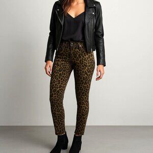Big Star Womens Jeans Alex Mid Rise Skinny Cheetah Stretch Denim Size 27